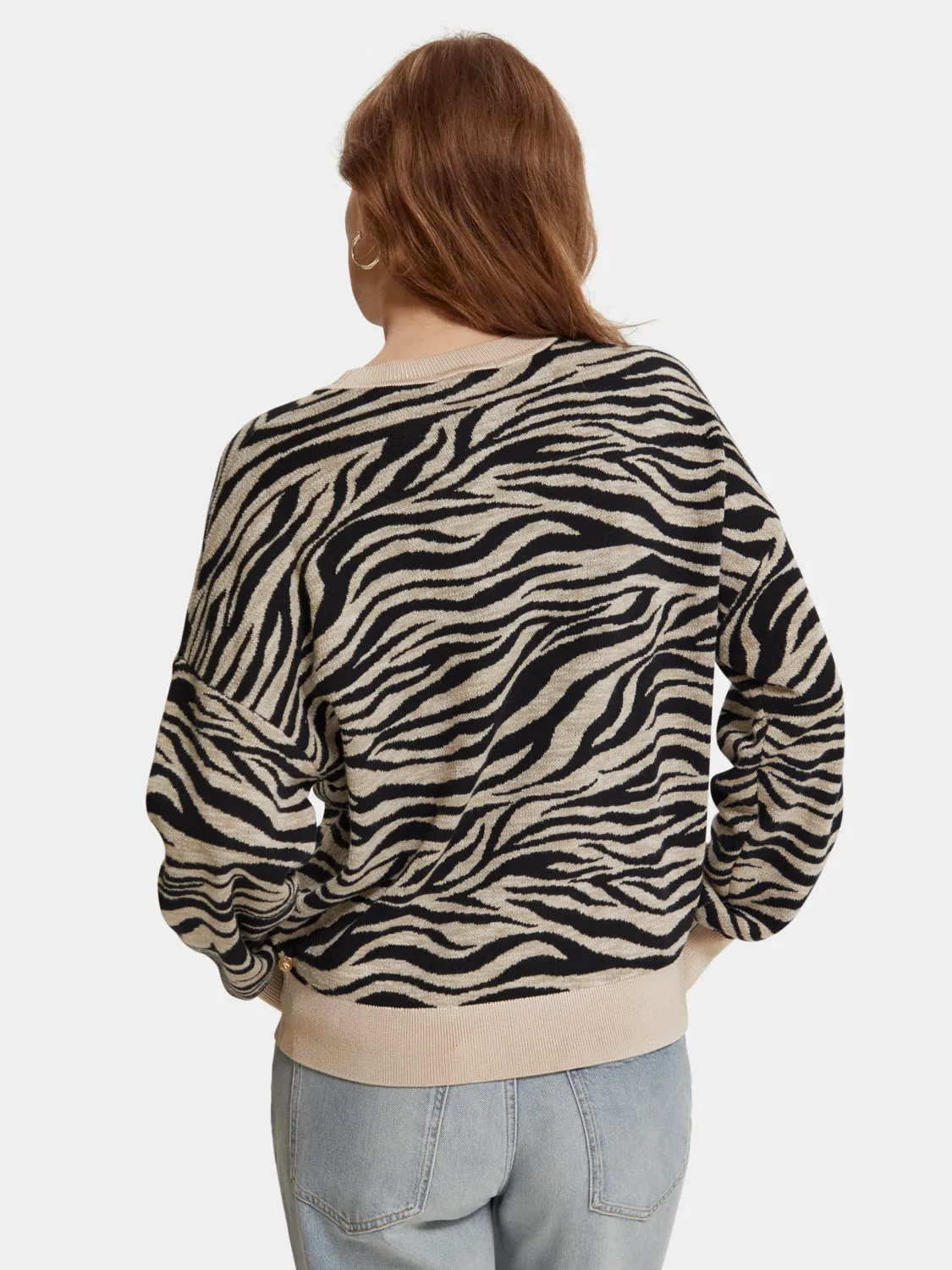 Printed jacquard sweater