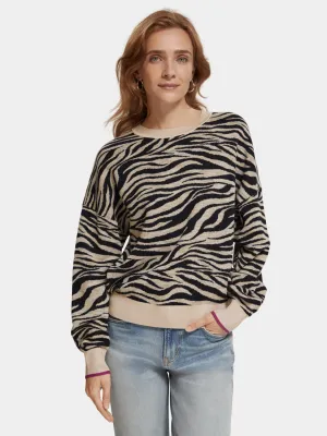 Printed jacquard sweater