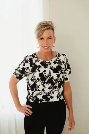 Puff Sleeve Floral Print Top