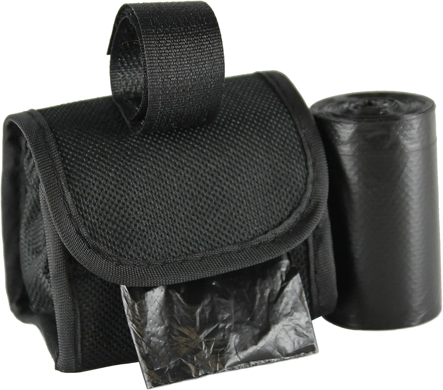 Purse Style Dispenser with 2 Rolls Made in USA Easy Open Poop Bags Dog Waste Bags (Solid Black)