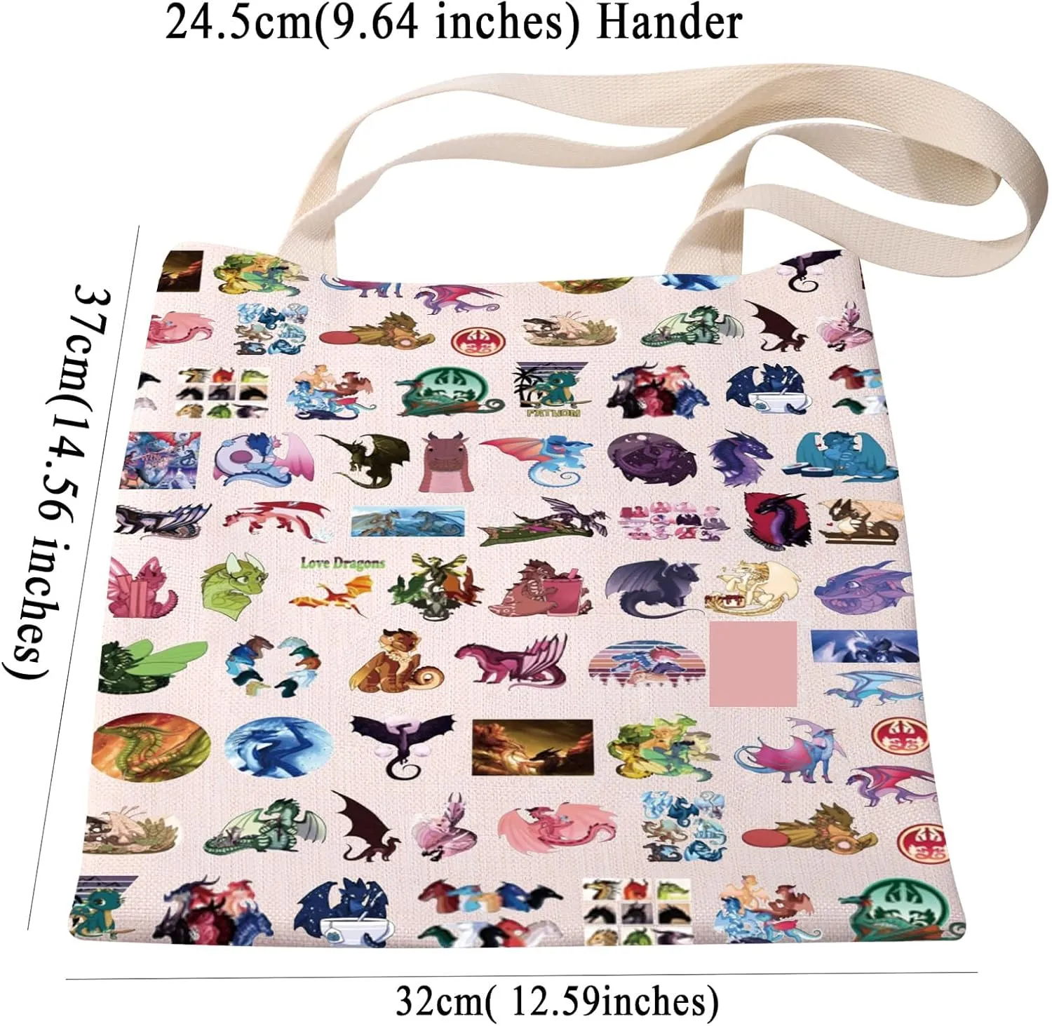 PXTIDY Wings Dragon Novel Inspired Gift Fantasy Novel Fire Dragon Tote Bag Wings Dragon Party Gifts Bookish Tote Bag