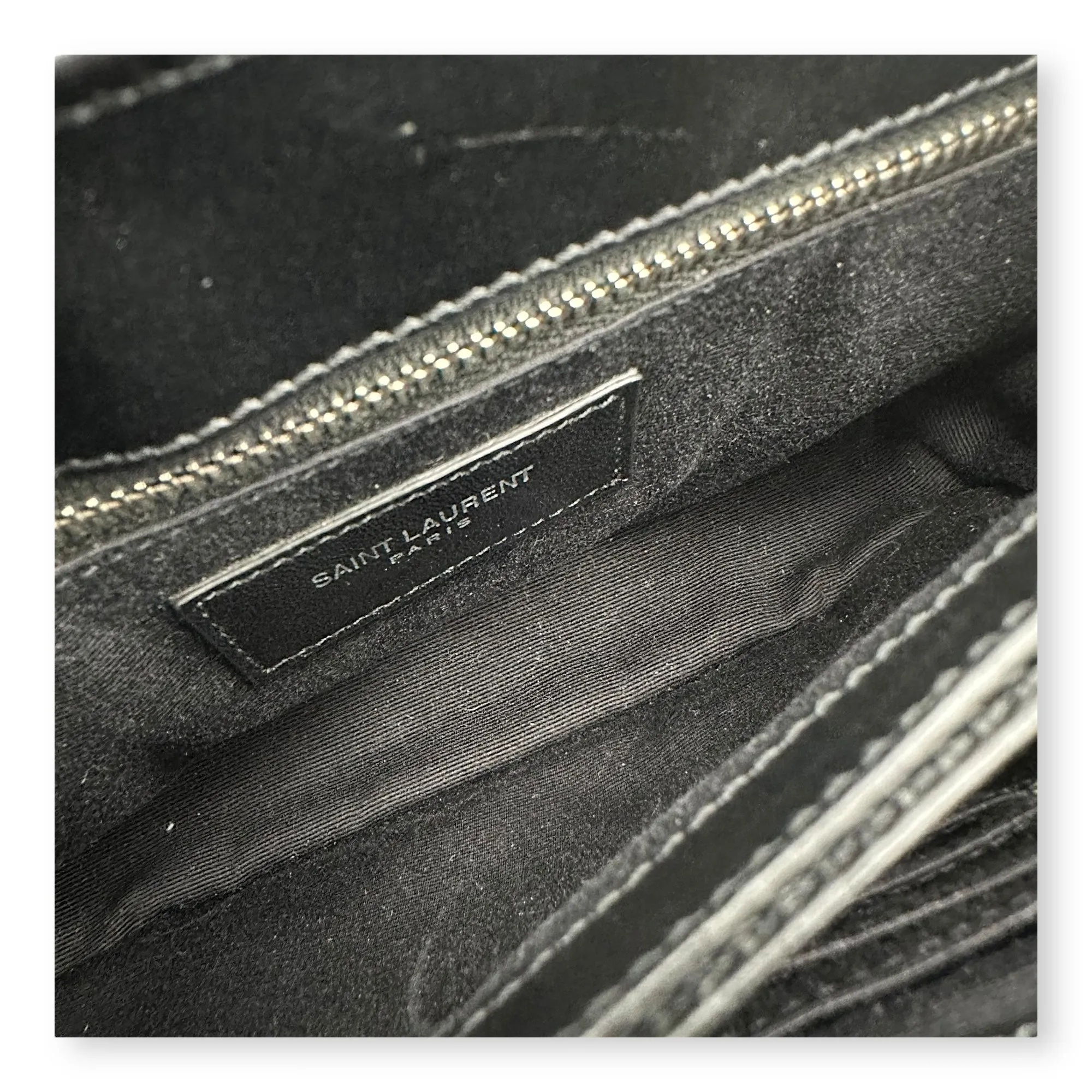 Quilted Loulou Toy Black Crossbody Bag in Calfskin, Silver hardware