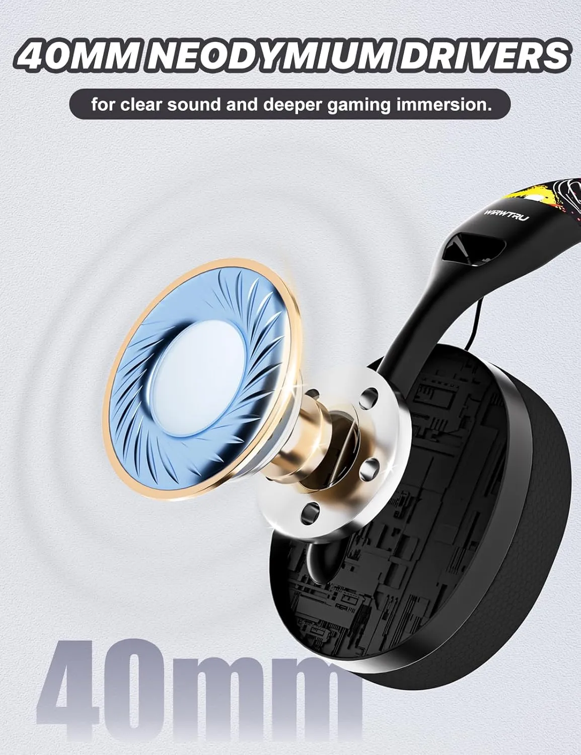 S30 Gaming Headset with Microphone,198g Lightweight Design, Wired Gaming Headphones for Xbox, Xbox Series X|S, PS5, PS4, Switch, PC, Noise Cancelling Mic, Soft Earmuffs (Graffiti)