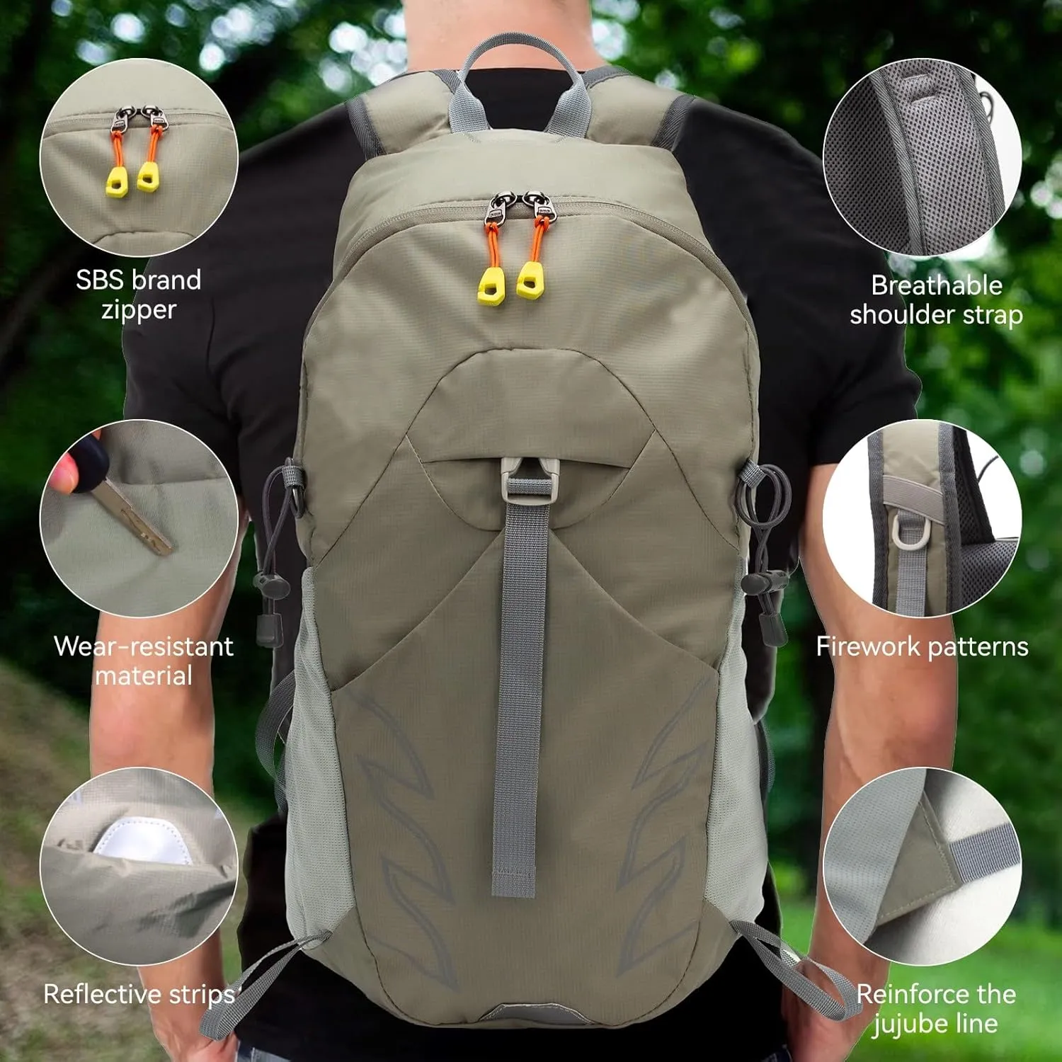 Small Lightweight Hiking Backpack20L Foldable Hiking Daypack Cycling Hydration Backpack Travel Camping Bag