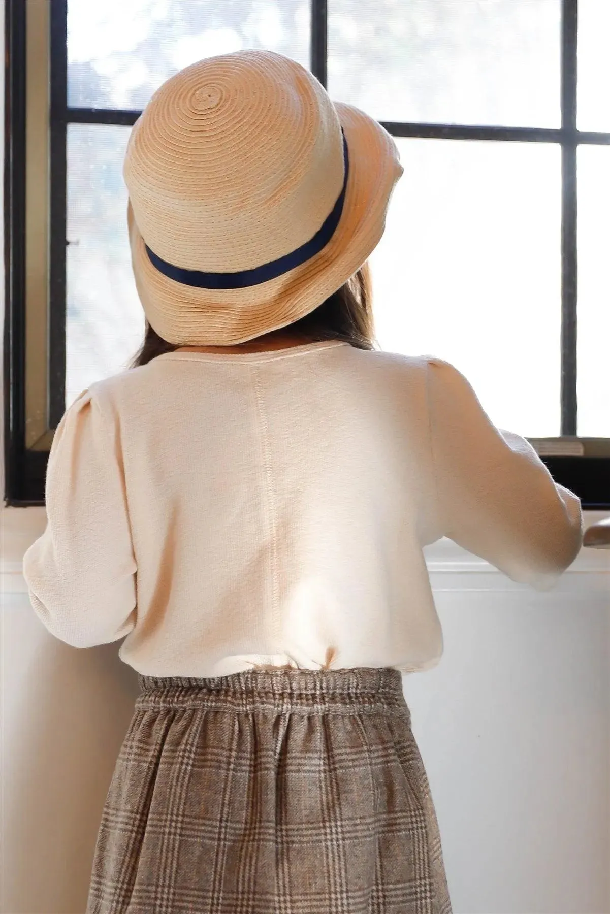 Toddler Girls Ivory Cotton Floral Embroidery Detail Sweater /3-1-1-2