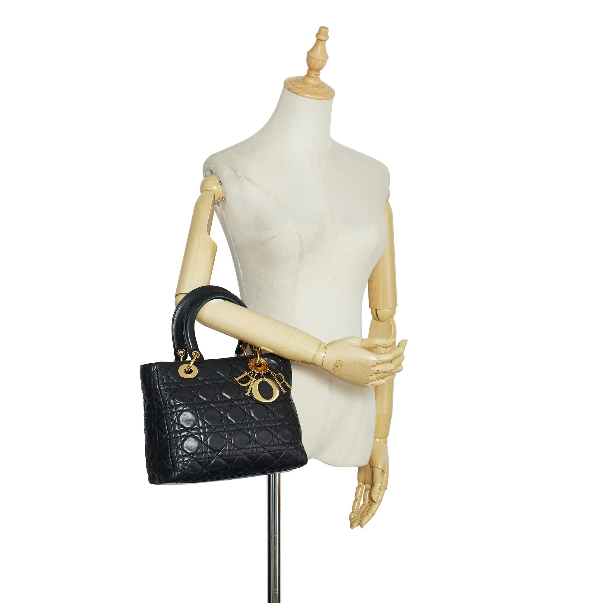 Trendy Inspired Dior Lady Dior Medium Cannage Quilted Leather