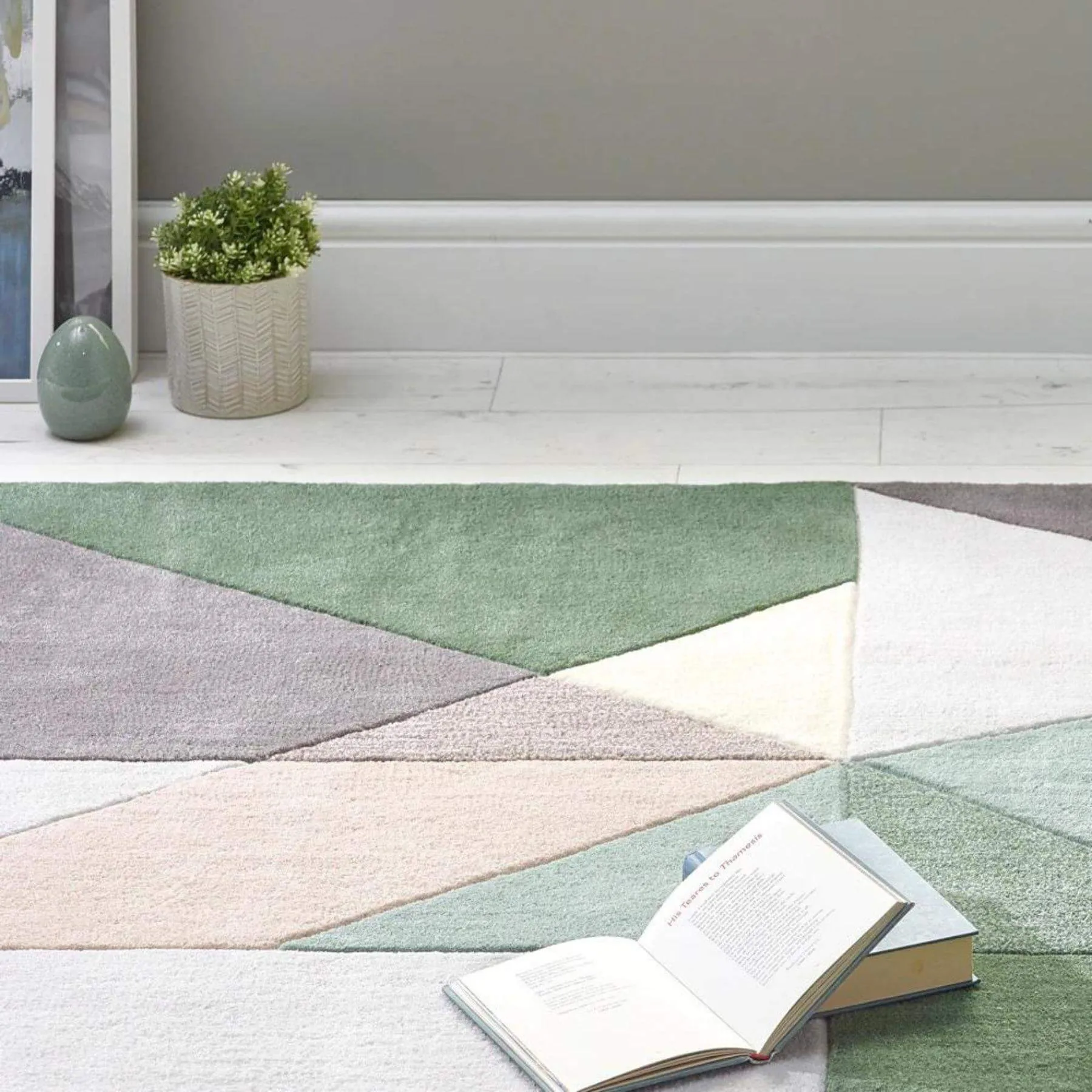 Trio Multi Earth Geometric Rug