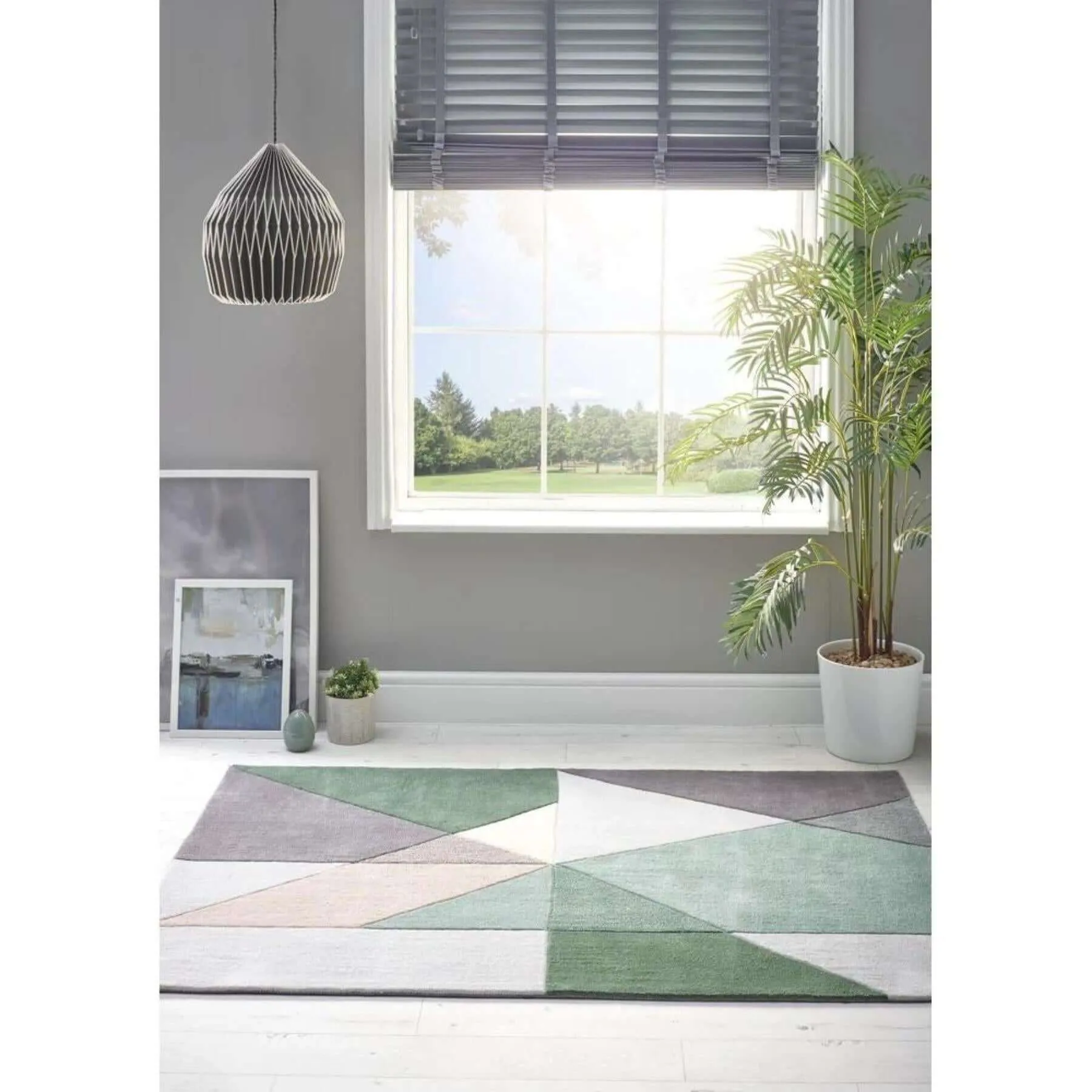Trio Multi Earth Geometric Rug