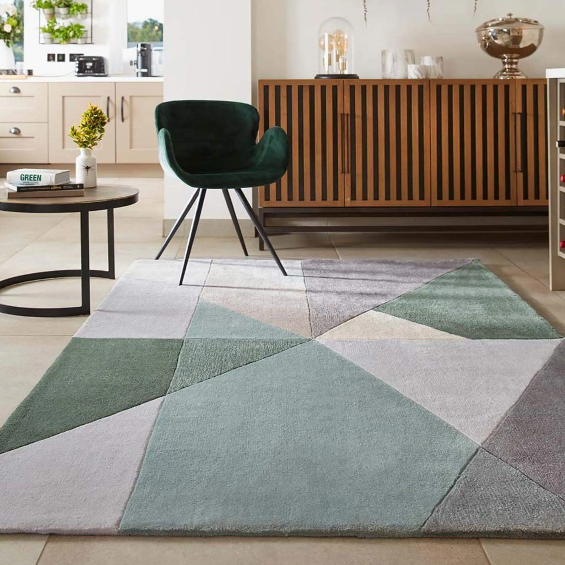 Trio Multi Earth Geometric Rug