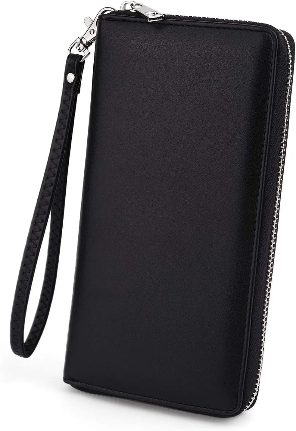 UTO Women Wallet Leather Zip Around Card Holder Checkbook Passport Organizer Ladies Travel Clutch with Wristlet