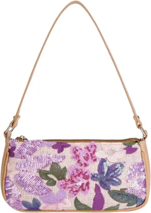 Verdusa Women's Floral Square Sequin Bag Top Handle Underarm Shoulder Handbags