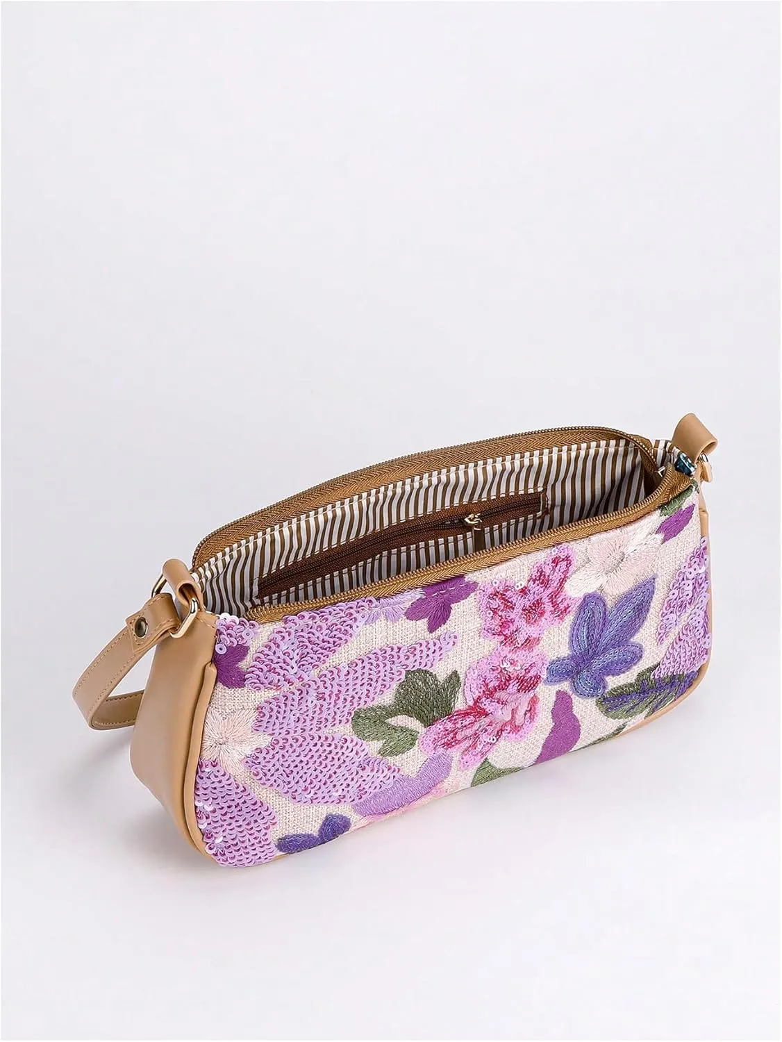 Verdusa Women's Floral Square Sequin Bag Top Handle Underarm Shoulder Handbags