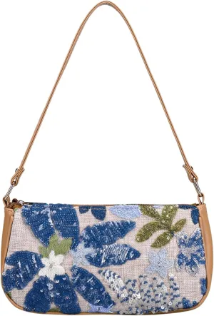 Verdusa Women's Floral Square Sequin Bag Top Handle Underarm Shoulder Handbags