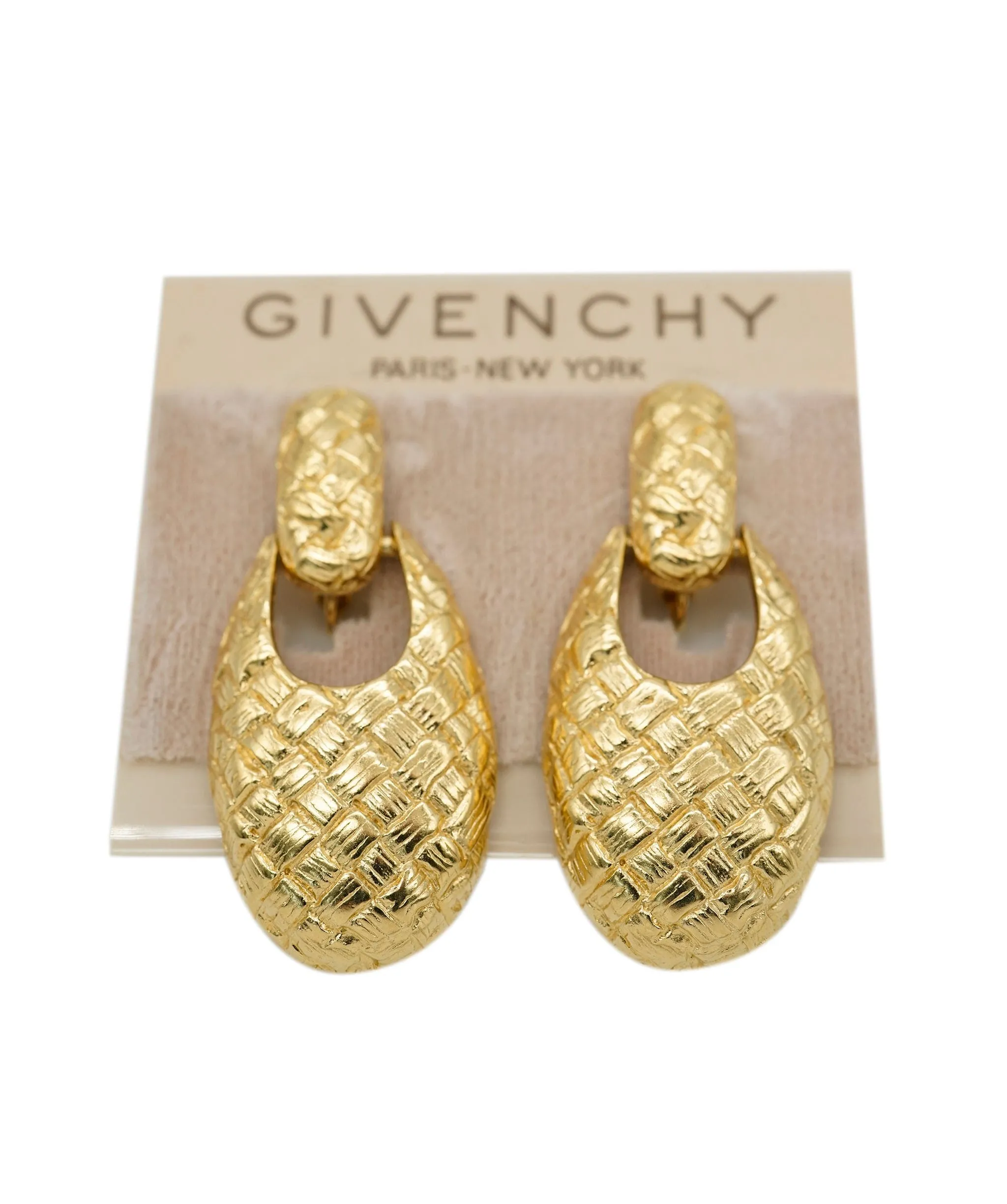 Vintage Givenchy Intrecciato Earrings 1980s AEL1113
