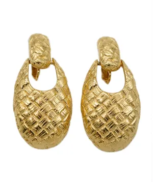 Vintage Givenchy Intrecciato Earrings 1980s AEL1113