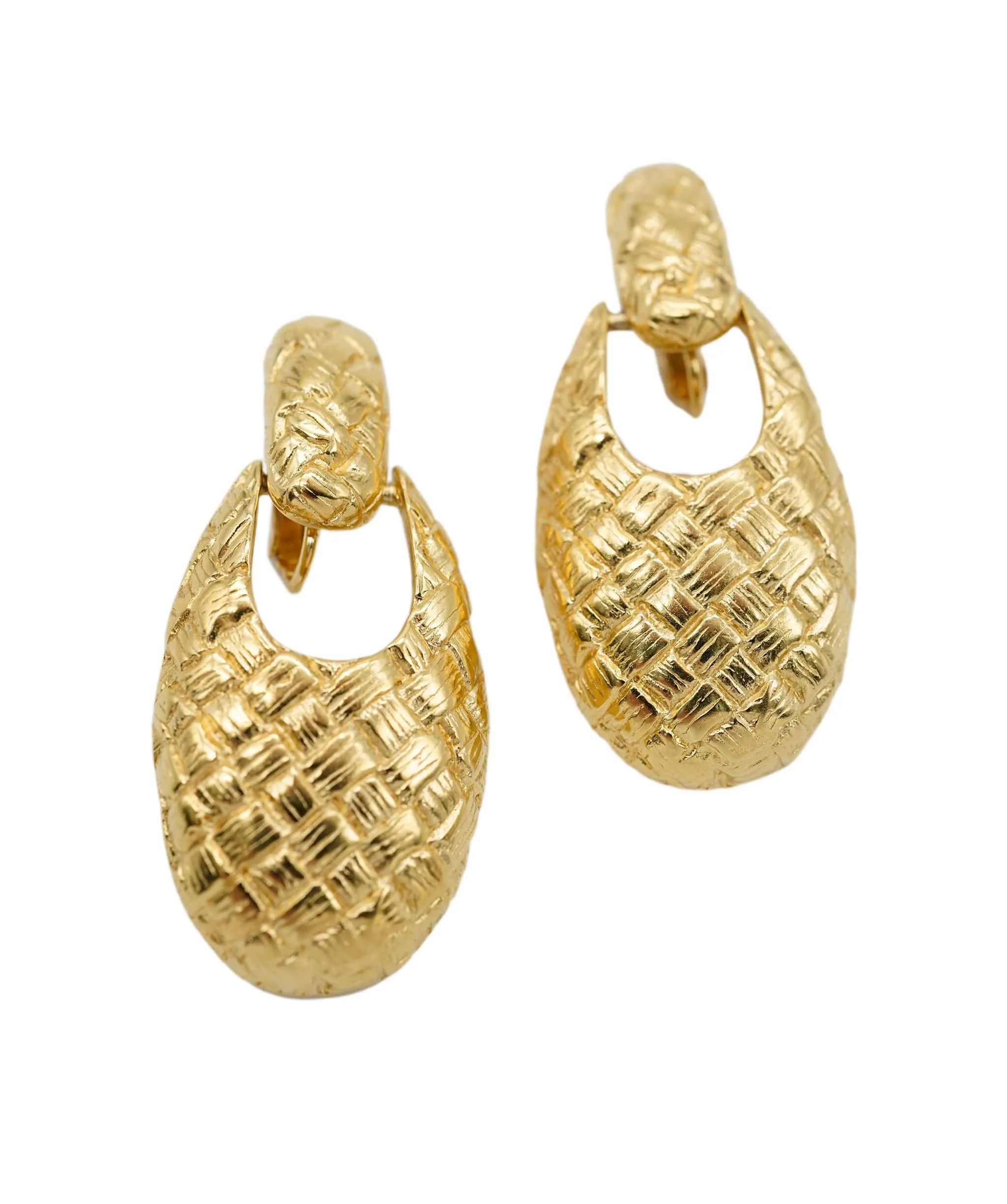 Vintage Givenchy Intrecciato Earrings 1980s AEL1113