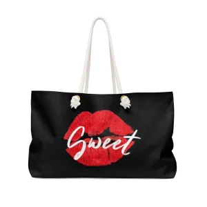 Weekender Tote Bag, Sweet Kiss Red Lipstick Shoulder Bag