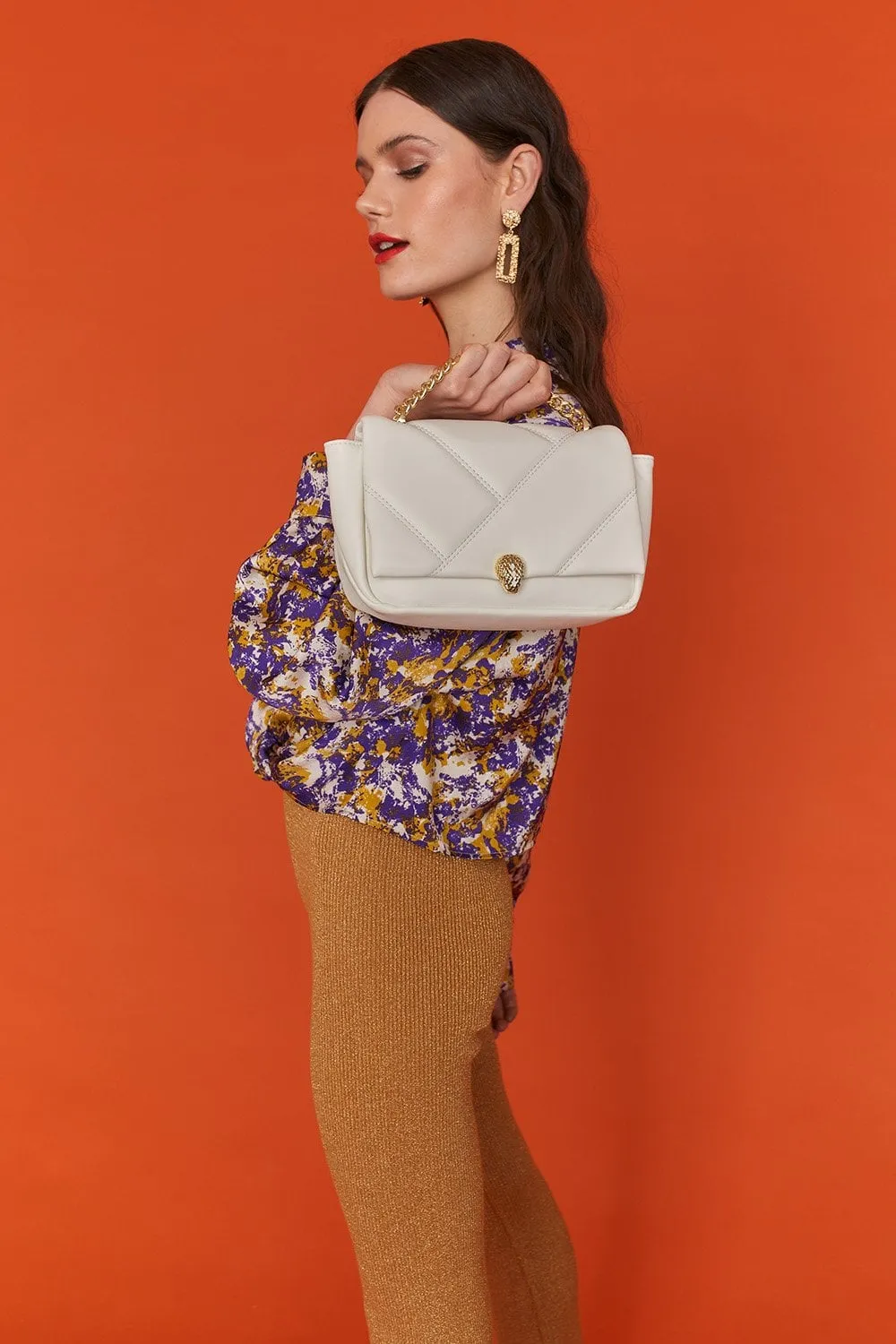 White Vegan Leather Quilted Bag