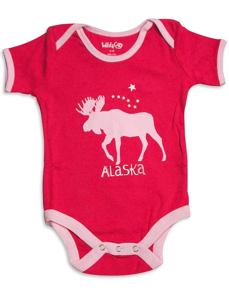 Wild and Cozy - Horse Print Cotton Onesie for Infant Baby Girls'