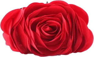 Womens Rose Pattern Purse Party Clutch Shoulder Bags
